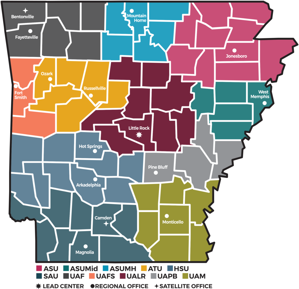 ASBTDC Office Territory Map