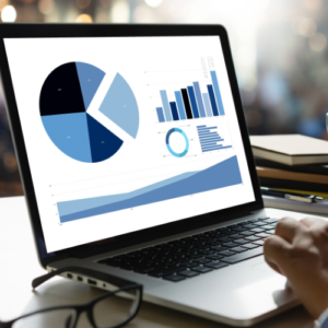 graphs on laptop screen