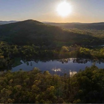 Aerial view of Sacred Pines resort and event center
